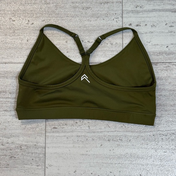 Olive Green Athletic Sports Bra - Picture 4 of 5
